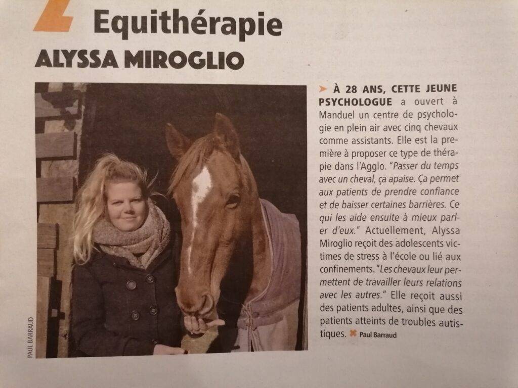 Alyssa Miroglio - Psychologue Equithérapeute - Equiviva Nîmes